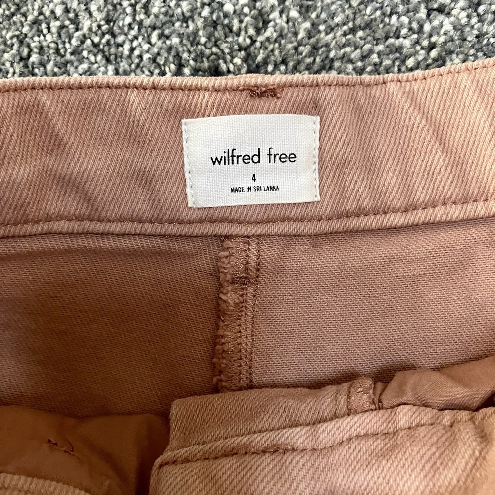 Aritzia Wilfred Free Sz 4 Pants Women's Beige/Pink‎ Cargo Twill Straight Leg - Picture 4 of 11